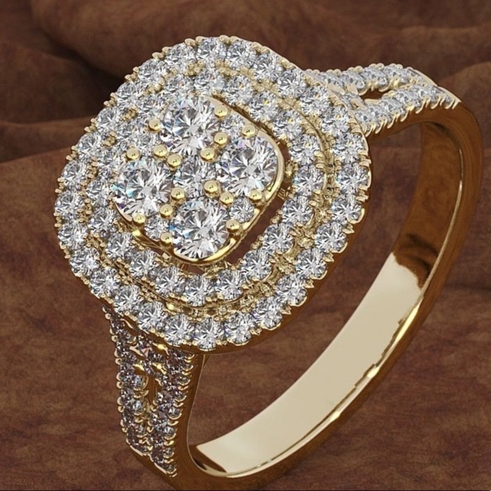 ⭐️HP⭐️Gold tone faux diamond ring size 9
